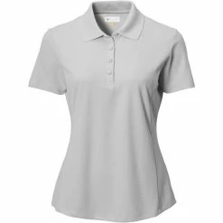 Greg Norman Women's Short Sleeve Protek Micro Pique Polo -Golf Bag Sales Shark Grey 74994.1633463944
