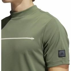 ADIDAS AdiCross Round Neck Polo -Golf Bag Sales adidas adicross round neck polo natural green 03 52790.1632320917