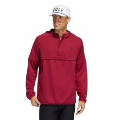 ADIDAS Anorak 1/2 Zip Pullover -Golf Bag Sales adidas anorak 1 2 zip pullover legacy burgundy 01 41733.1676594691