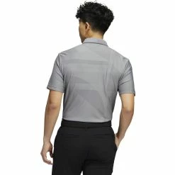 ADIDAS Shapes Jacquard Polo -Golf Bag Sales adidas shapes jacquard polo grey three black 02 05416.1676598327