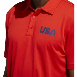 ADIDAS Ultimate365 USA Golf Solid Polo -Golf Bag Sales adidas ultimate 365 usa golf solid polo red 03 61618.1659043263