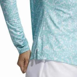ADIDAS Women's AEROREADY UV50 Printed Long Sleeve -Golf Bag Sales adidas womens aeroready uv50 printed long sleeve white acid mint 03 63315.1633102935