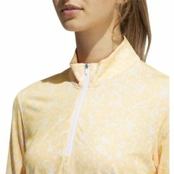 ADIDAS Women's AEROREADY UV50 Printed Long Sleeve -Golf Bag Sales adidas womens aeroready uv50 printed long sleeve white acid orange 03 57769.1633102934