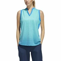 ADIDAS Women's Gradient Sleeveless Polo -Golf Bag Sales adidas womens gradient sleeveless polo blue rush 01 44395.1647972220