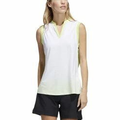 ADIDAS Women's Gradient Sleeveless Polo -Golf Bag Sales adidas womens gradient sleeveless polo pulse lime 01 52435.1647972220