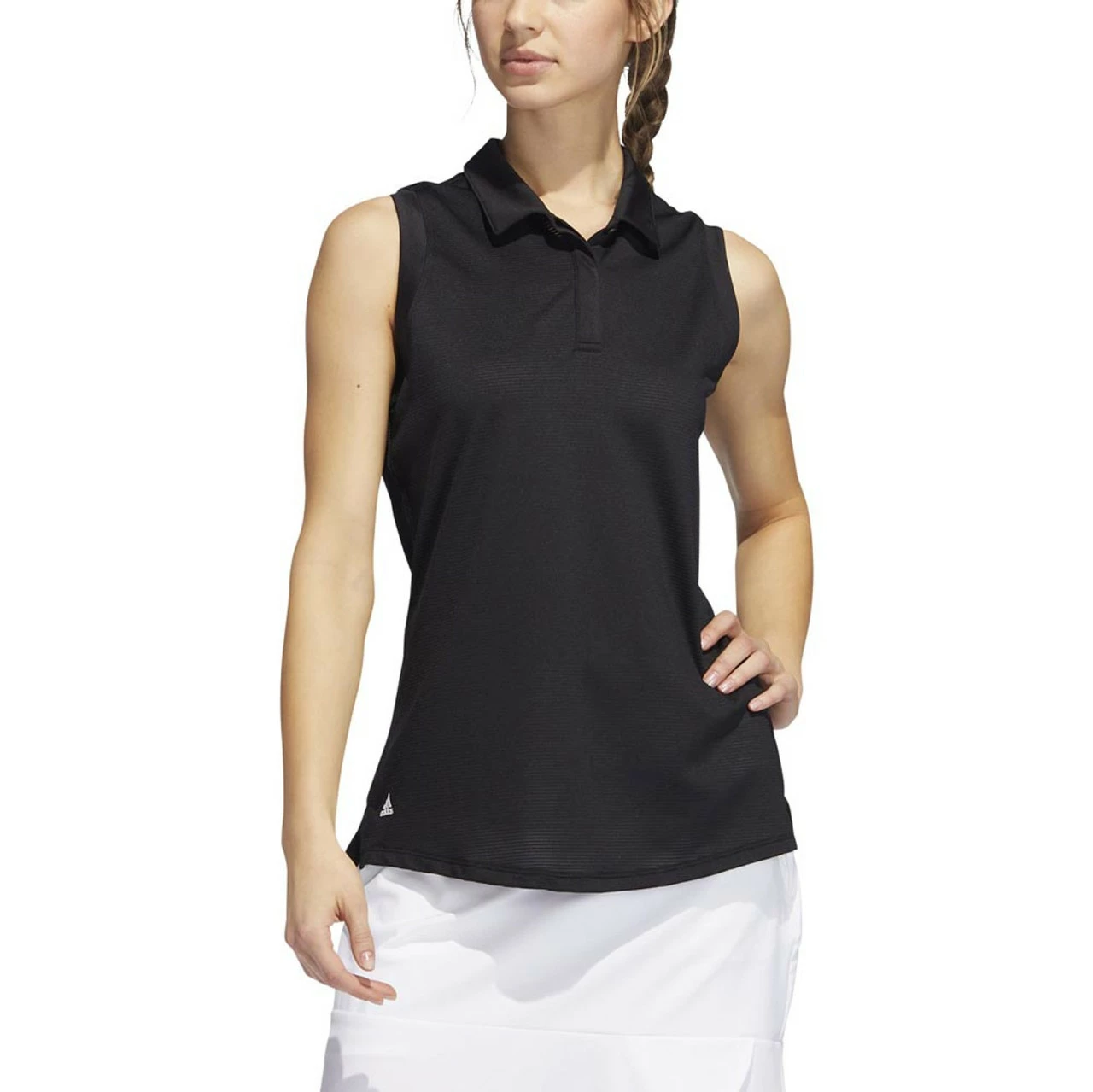 ADIDAS Women's Primeblue Ottoman Stripe Sleeveless Polo 7 ADIDAS Women's Primeblue Ottoman Stripe Sleeveless Polo - Image 7