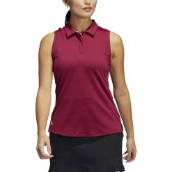 ADIDAS Women's Primeblue Ottoman Stripe Sleeveless Polo