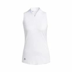 ADIDAS Women's Racerback Sleeveless Polo -Golf Bag Sales adidas womens racerback sleeveless polo white 01 30687.1676590124