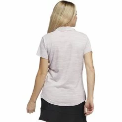 ADIDAS Women's Space-Dyed Polo -Golf Bag Sales adidas womens space dyed polo almost pink legacy burgundy 02 69099.1647973321