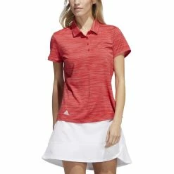 ADIDAS Women's Space-Dyed Polo -Golf Bag Sales adidas womens space dyed polo collegiate red white 01 79407.1647973321