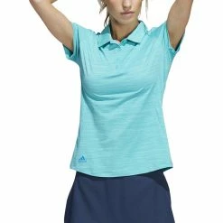 ADIDAS Women's Space-Dyed Polo -Golf Bag Sales adidas womens space dyed polo semi mint rush blue rush 01 30871.1647973321