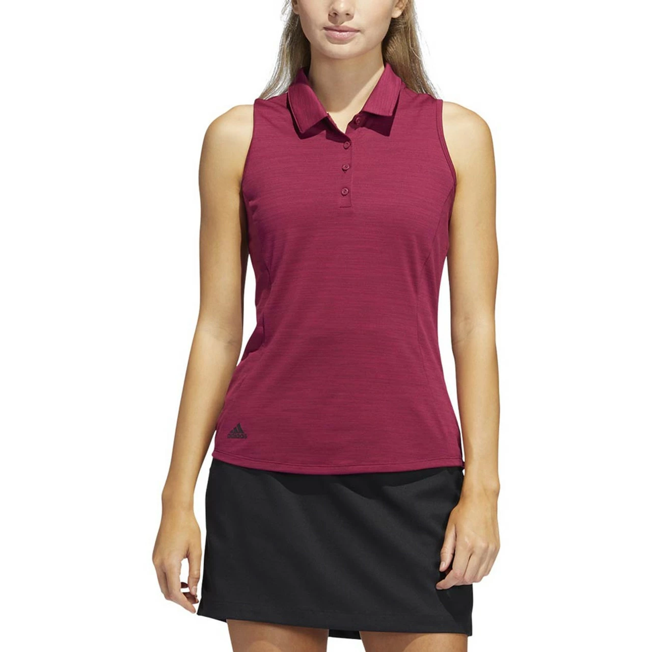 ADIDAS Women's Space-Dyed Sleeveless Polo 1 ADIDAS Women's Space-Dyed Sleeveless Polo