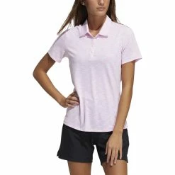 ADIDAS Women's Spacedye Polo -Golf Bag Sales adidas womens spacedye polo white screaming pink 01 16875.1631905137