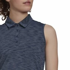 ADIDAS Women's Spacedye Sleeveless Polo -Golf Bag Sales adidas womens spacedye sleeveless polo crew navy white 03 68517.1631905890