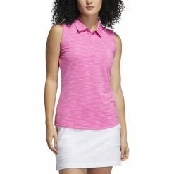 ADIDAS Women's Spacedye Sleeveless Polo -Golf Bag Sales adidas womens spacedye sleeveless polo screaming pink wild pink 01 77499.1631905890