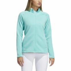 ADIDAS Women's Textured Layer Jacket -Golf Bag Sales adidas womens textured layer jacket acid mint 01 93369.1633102077
