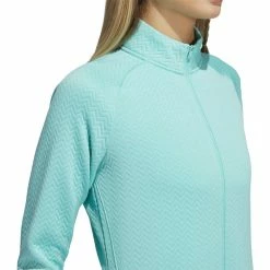 ADIDAS Women's Textured Layer Jacket -Golf Bag Sales adidas womens textured layer jacket acid mint 03 20967.1633102078
