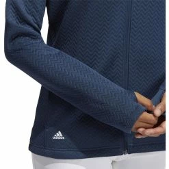 ADIDAS Women's Textured Layer Jacket -Golf Bag Sales adidas womens textured layer jacket crew navy 03 34816.1633102078