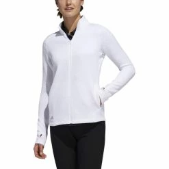 ADIDAS Women's Textured Layer Jacket -Golf Bag Sales adidas womens textured layer jacket white 01 73299.1633102077