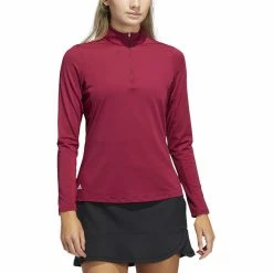 ADIDAS Women's Ultimate365 Sun Protection Shirt -Golf Bag Sales adidas womens ultimate365 sun protection shirt legacy burgundy 01 10915.1676580898