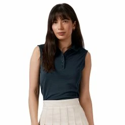 Antigua Women's Tribute Sleeveless Polo -Golf Bag Sales antigua womens tribute sleeveless polo black 01 95691.1676592761