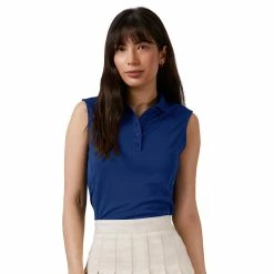 Antigua Women's Tribute Sleeveless Polo -Golf Bag Sales antigua womens tribute sleeveless polo dark royal 01 90080.1676584106