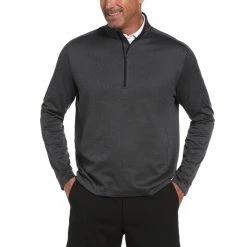 Callaway Midweight Waffle Knit Fleece 1/4 Zip -Golf Bag Sales callaway midweight waffle knit fleece 1 4 zip caviar sahde heather 01 09528.1659042872
