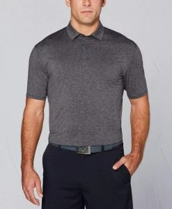 Callaway Tour Authentic Heather Striped Polo -Golf Bag Sales callaway tour authentic heather striped polo ebony heather 01 79711.1632414155