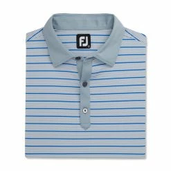 FootJoy Accented Stripe Lisle Self Collar Polo -Golf Bag Sales footjoy accented stripe lisle self collar polo dove grey white royal 04 56081.1673901085
