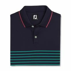 FootJoy Breton Stripe Stretch Pique Knit Collar Polo -Golf Bag Sales footjoy breton stripe stretch pique knit collar polo sea green watermelon 04 05730.1673904040