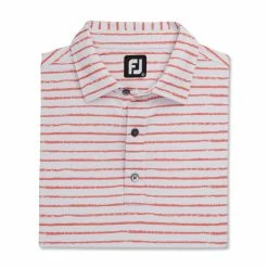 FootJoy Chalk Line Print Stretch Pique Self Collar Polo -Golf Bag Sales footjoy chalk line print stretch pique self collar polo white coral 04 71609.1673899455