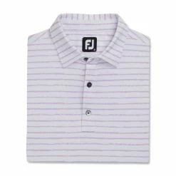 FootJoy Chalk Line Print Stretch Pique Self Collar Polo -Golf Bag Sales footjoy chalk line print stretch pique self collar polo white lavender 04 90151.1673907073