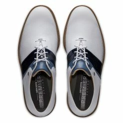 FootJoy Men's DryJoys Premiere Series Packard Golf Shoes -Golf Bag Sales footjoy dryjoys premiere series packard golf shoes white navy 03 48012.1676576792