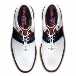FootJoy Men's DryJoys Premiere Series Packard Golf Shoes -Golf Bag Sales footjoy dryjoys premiere series packard golf shoes white navy red 03 92281.1676576785