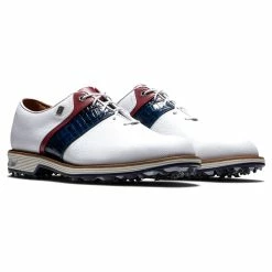 FootJoy Men's DryJoys Premiere Series Packard Golf Shoes -Golf Bag Sales footjoy dryjoys premiere series packard golf shoes white navy red 05 48751.1676576786