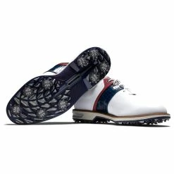FootJoy Men's DryJoys Premiere Series Packard Golf Shoes -Golf Bag Sales footjoy dryjoys premiere series packard golf shoes white navy red 06 02132.1676576786