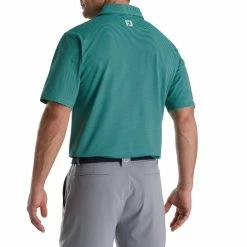 FootJoy Feeder Stripe Mix Stretch Pique Self Collar Polo -Golf Bag Sales footjoy feeder stripe mix stretch pique self collar polo navy sea green 02 93801.1673903805