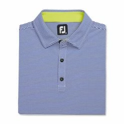 FootJoy Feeder Stripe Mix Stretch Pique Self Collar Polo -Golf Bag Sales footjoy feeder stripe mix stretch pique self collar polo ocean white 04 27714.1673906136