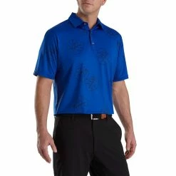 FootJoy Jungle Leaf Print Lisle Self Collar Polo