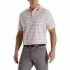 FootJoy Lisle Accented Stripe Self Collar Polo - FJ Logo