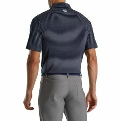 FootJoy Lisle Classic Pencil Stripe Polo -Golf Bag Sales footjoy lisle classic pencil stripe polo navy white 02 38969.1673907299