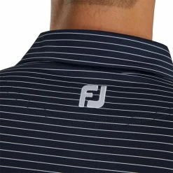 FootJoy Lisle Classic Pencil Stripe Polo -Golf Bag Sales footjoy lisle classic pencil stripe polo navy white 03 37890.1673900837