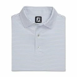 FootJoy Lisle Classic Pencil Stripe Polo -Golf Bag Sales footjoy lisle classic pencil stripe polo white royal 04 00017.1673901594