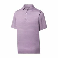 FootJoy Lisle Triple Pinstripe Self Collar Polo -Golf Bag Sales footjoy lisle triple pinstripe self collar polo lavender 01 96623.1676580484
