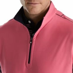 FootJoy Quarter-Zip Brushed Back Vest -Golf Bag Sales footjoy quarter zip brushed back vest watermelon 03 65959.1673904966