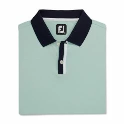 FootJoy Solid Stretch Pique With Stripe Placket Knit Collar Polo -Golf Bag Sales footjoy solid stretch pique with stripe placket knit collar polo sage 04 59736.1673904879