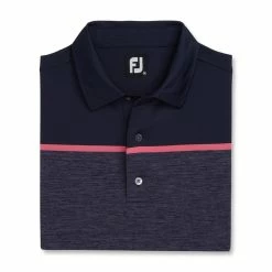 FootJoy Spacedye Block Lisle Self Collar Polo -Golf Bag Sales footjoy spacedye block lisle self collar polo navy 04 45410.1673901316