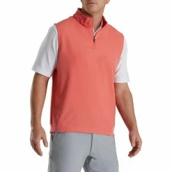 FootJoy Stretch Woven Vest With Knit Accents -Golf Bag Sales footjoy stetch woven vest with knit accents coral 01 34890.1673907371