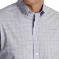 FootJoy Super Soft Woven Plaid Shirt -Golf Bag Sales footjoy super soft woven plaid shirt dusty purple white azure 03 07441.1671652337