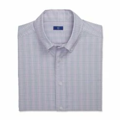 FootJoy Super Soft Woven Plaid Shirt -Golf Bag Sales footjoy super soft woven plaid shirt dusty purple white azure 04 19969.1671654245